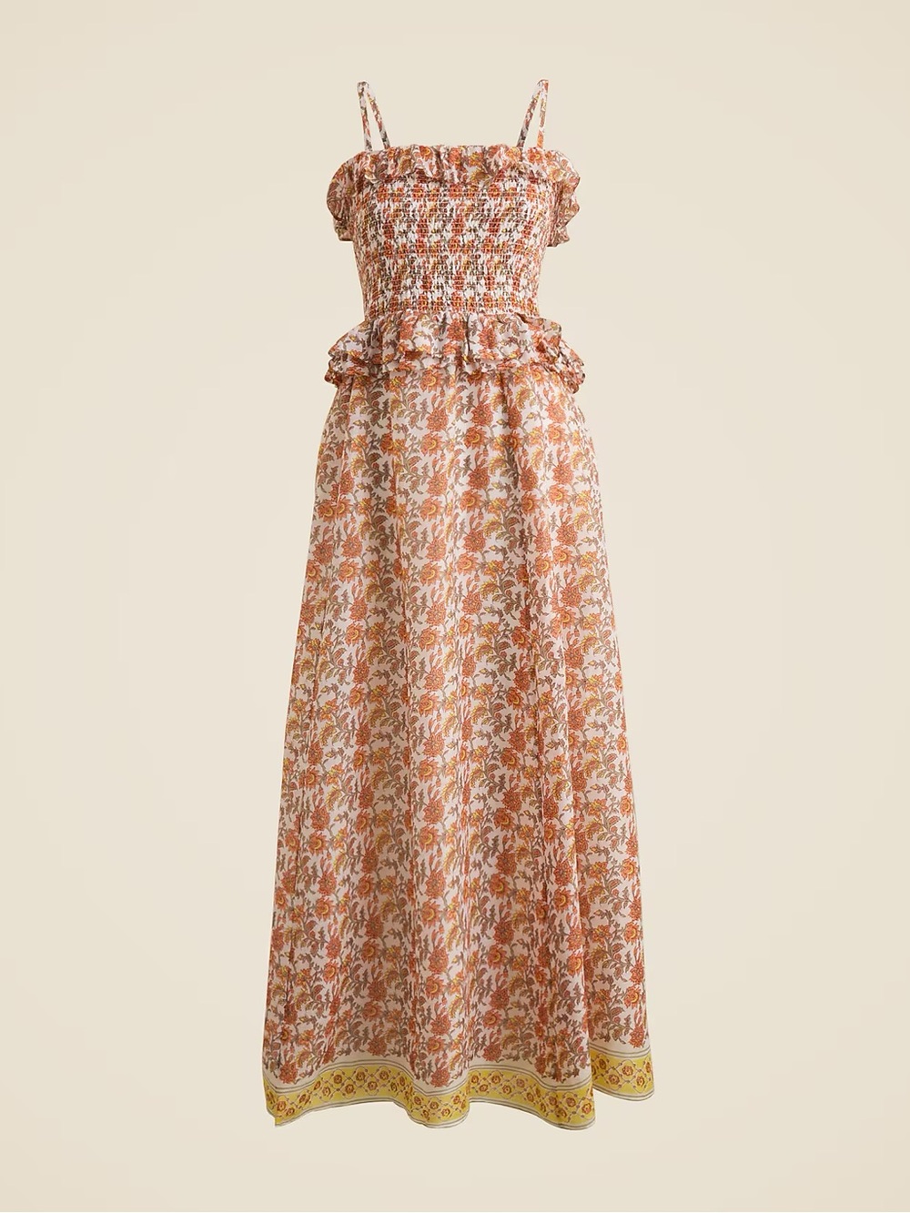 NEW J. Crew Ravenna dress in sunset rose block-print ramie M